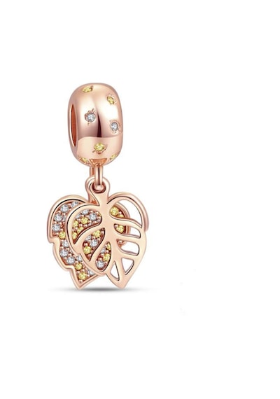 Nur Silver Rose Yaprak Gümüş Charm Nur-bl12444