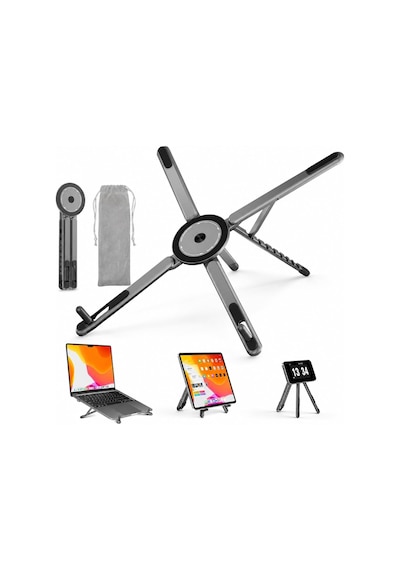 Lexroo Dizüstü Bilgisayar Macbook Stand Magsafe İle Uyumlu Telefon Standı Manyetik Tripot 4in1