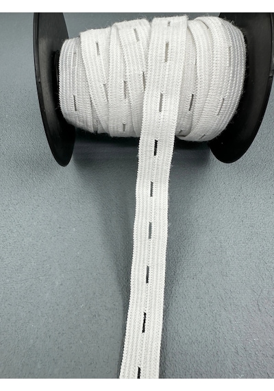 1.5 Cm Örme İlikli Lastik-beyaz-5 Metre