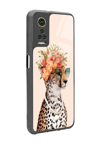 General Mobile Gm 22 Pro Influencer Leopar Kedi Tasarımlı Glossy Telefon Kılıfı Çok Renkli