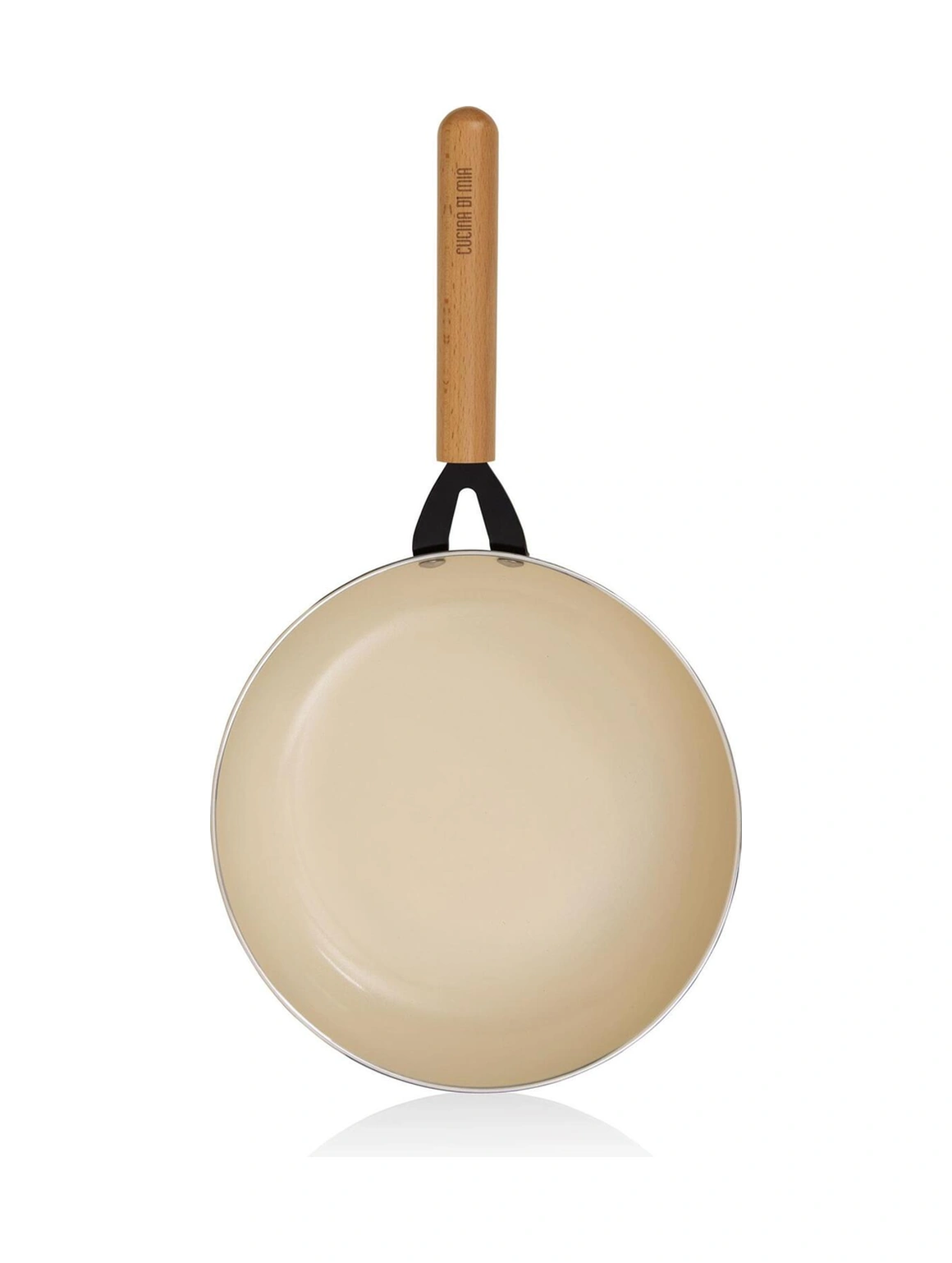 The Mia Cucina Tava 24 Cm Seramik Kaplama İndüksiyonlu Ocaklara Uyumlu Krem