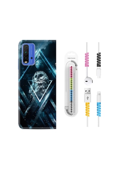Xiaomi Redmi 9T Kılıf +Kablo Koruyucu Old Owl 1649