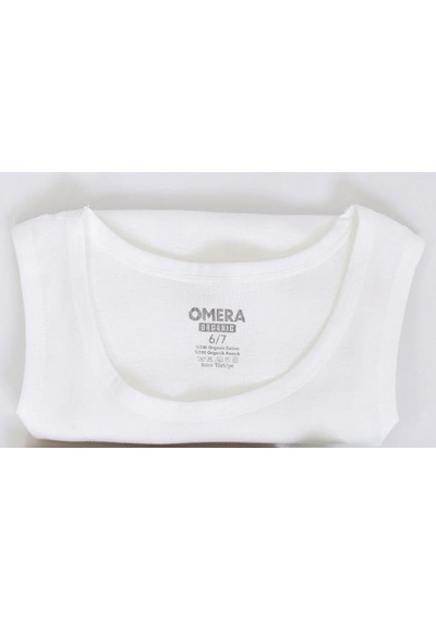 Omera Organik Kumaş Ribana Erkek Çocuk Atlet 4002 Beyaz