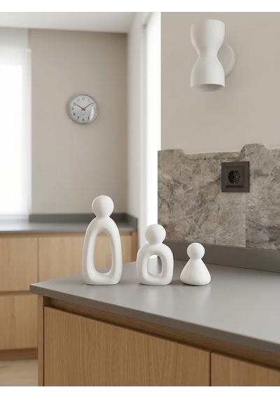 Kaveld Aura Family Minimalist Dekoratif Heykel 3'lü Set El Yapımı Modern Biblo Mermer Tozu & Çimento Kompozit Premium Salon Ve Ofis Dekoru Beyaz Kaveld Aura Family Minimalist Dekoratif Heykel 3'lü Set El Yapımı Modern Biblo Mermer Tozu & Çimento Kompozit Premium Salon Ve Ofis Dekoru Beyaz