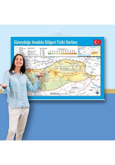 Güneydoğu Anadolu Bölgesi Fiziki Haritası 70x105