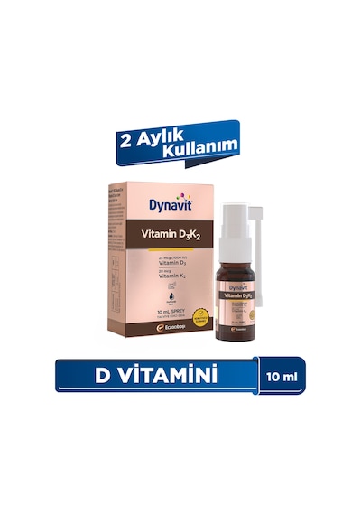 Dynavit Vitamin D3k2 10 Ml Sprey 1000ıu D3 & 20mcg K2 Vitamini - Kas & Kemik & Bağışıklık