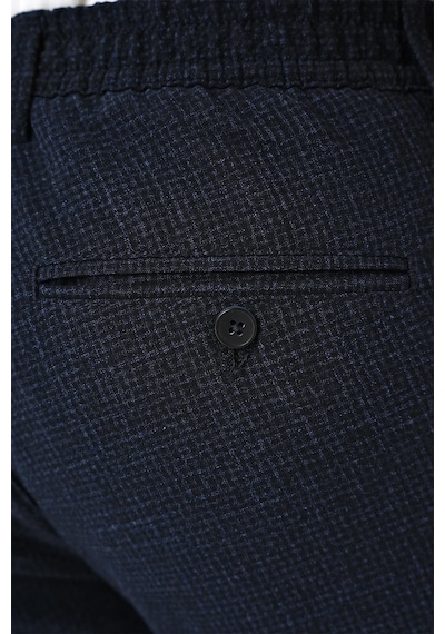 Efor Comfort Fit Beli Lastikli Pötikareli Casual Lacivert 2 Pantolon P 1149 Lacivert
