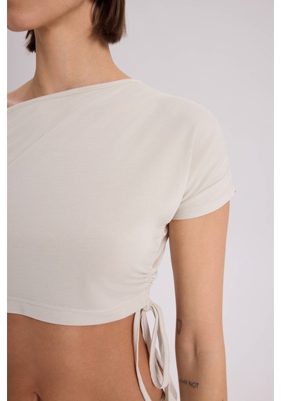 Mai Collection Mai Studios Co. Ivan Büzgülü Bej Crop Etek Takım Bej