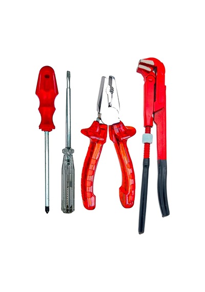 Yüksek Kalite Pense, Maşalı Boru Anahtarı, Kontrol Kalemi, Yıldız 4 Parça Set