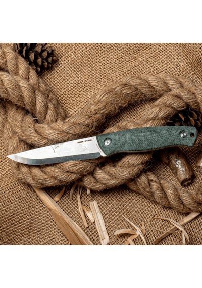 Real Steel Pathfinder Mikarta Sap 14c28n Çelik Kamp Bıçağı 3851g Kum