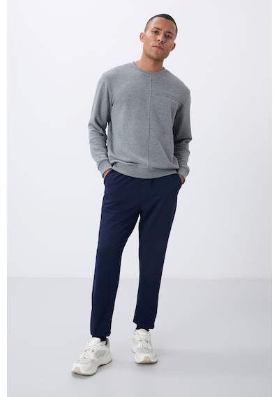 Tommy Life İndigo Klasik Cepli Standart Kalıp Manşetli Erkek Eşofman Alt - 84652 İndigo