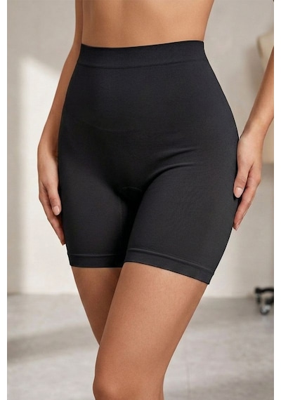 Fit Women Yüksek Bel Dikişsiz Kadın Orta Boy Boxer 2002-siyah