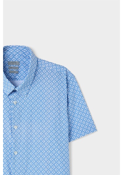 Twn Slim Fit Mavi Baskılı Easy Iron Gömlek 4ec02ad042802 Çok Renkli