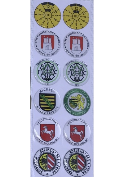 Damla Plaka Pulu Gümrük Pulu 12'li Çift - Plaka Pulu Damla Etiket Set - Plaka Pulu Sticker