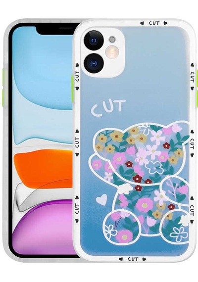 Apple Uyumlu iPhone 11 Kamera Korumalı Desenli Sert Klfs Hess Kılıf-no6 NO6