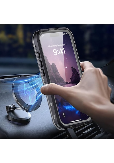 Apple Uyumlu iPhone 17 Kılıf 1-1 Su Geçirmez Kılıf - Siyah