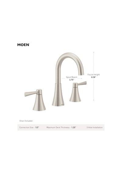 Moen Ronan Mat Siyah İki Kulplu Yaygın Modern Banyo Bataryası, Va Diğer