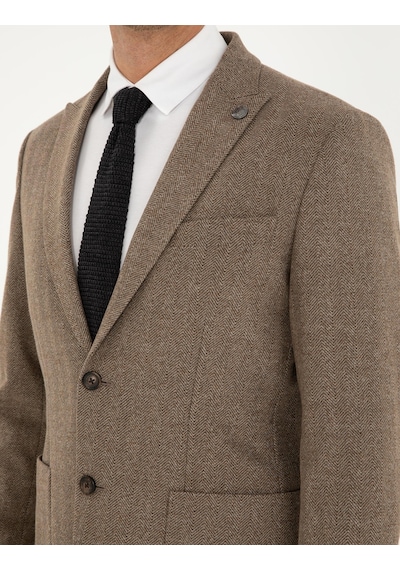 Pierre Cardin Kahverengi Slim Fit Ceket 50293351-vr029