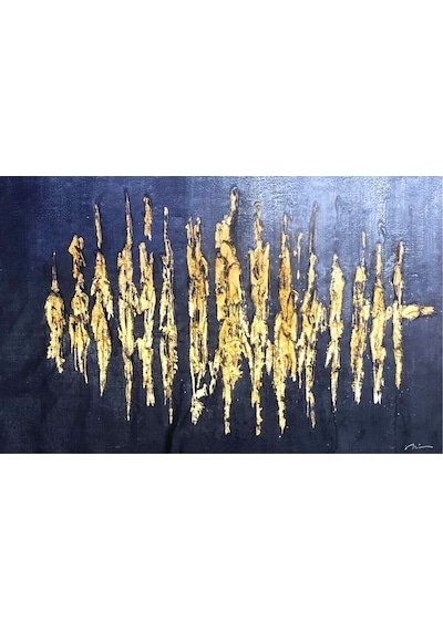 Kabartma Gold El Yapımı Yağlı Boya Tablo 108x75cm