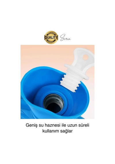Büyük Boy El Ayak Isıtıcı Kauçuk Polar Kılıflı Sıcak Su Torbası Renkli 2 L