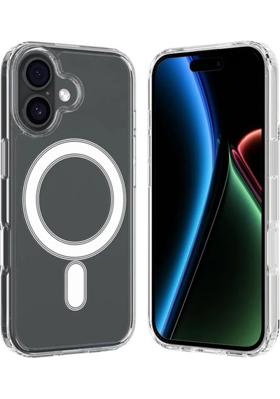 Teknomoda Apple Uyumlu iPhone 17 Kılıf Magsafe Wireless Kablosuz Şarj Manyetik Şeffaf Silikon Kapak Şeffaf