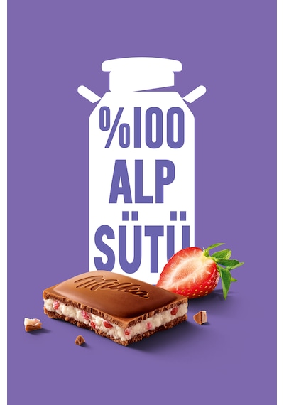 Milka Çilekli Yoğurtlu Tablet Çikolata 6 x 100 G