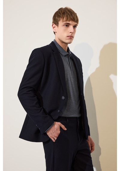 Defacto Modern Fit Penye Cepli Blazer Ceket F2347ax26aunv64 Lacivert-nv64