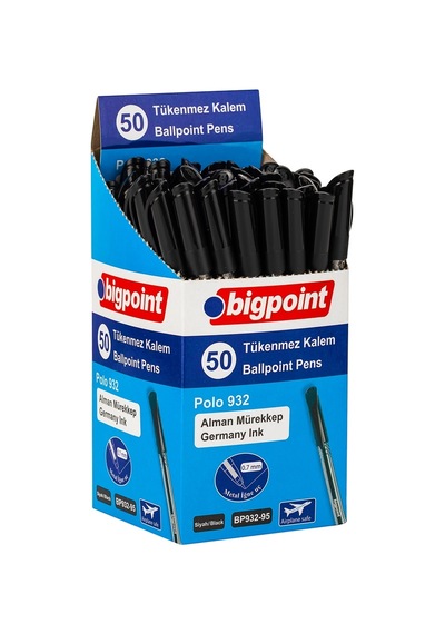 Bigpoint Tükenmez Kalem Polo 0.7mm Siyah 50'li Kutu