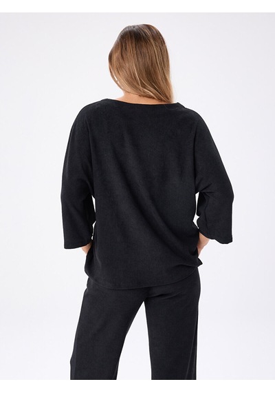 Faik Sönmez Beli Broş Detaylı 3/4 Kol Örme Tunik W27tnk012 Uw27tnk01210 Siyah
