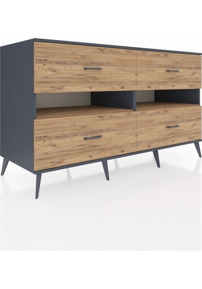 Kronos Konsol 2 Raflı 4 Çekmeceli 176x59x99 Antrasit-çam Atlas Çam/atlas Çam - Antrasıt Kronos Konsol 2 Raflı 4 Çekmeceli 176x59x99 Antrasit-çam Atlas Çam/atlas Çam - Antrasıt