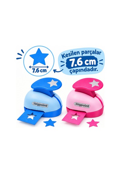 Bigpoint Şekilli Delgeç 7.6cm Yıldız X 2 Adet Diger