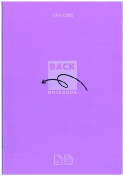 Gıpta Back Tel Dikiş Plastik Kap.defter A4 40 Yp Kareli Mor