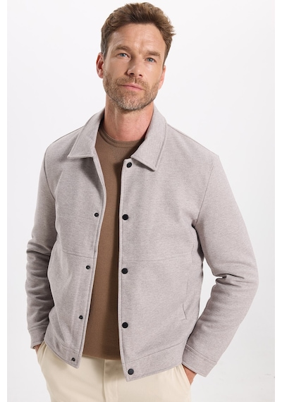 Tudors Erkek Slim Fit Dar Kesim Çift Cepli Çıtçıt Kapamalı Taş Mont-46278