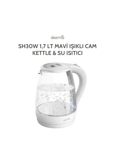 Deerma Sh30w 1,7lt Mavi Işıklı Cam Kettle & Su Isıtıcı