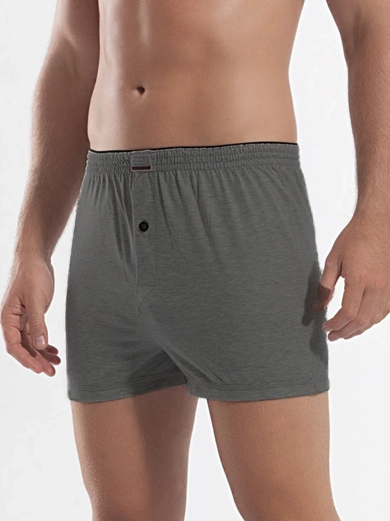 Öztaş 1128 Erkek Paçası Slikonlu Boxer Gri