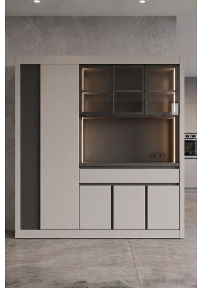 Nero Kahve Köşesi Multi 200 Cm   Gri-karbon