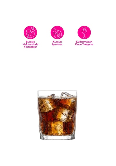 Lav Keops Cam Meşrubat Bardağı 6'lı 345 ml (Su/Kokteyl Bardağı )