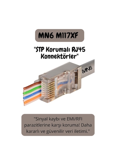 Mn6 M117xf Cat6 Jack/60 Adet-metal Ez/yeni Nesil Rj45 Cat6-8p/8c Açık Uçlu/cat6 Konnektör