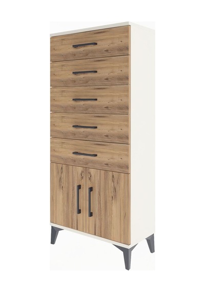 Arges Dolap 5 Raflı 2 Kapaklı 60x30x134 Aytaşı-çam Aytaşı