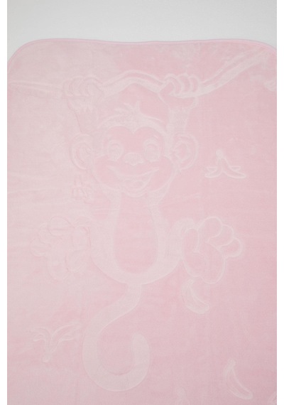 Golden Golden Yenidoğan Bebek Battaniyesi Emboss Kabartma Maymuncuk Baskılı Standart, Pembe