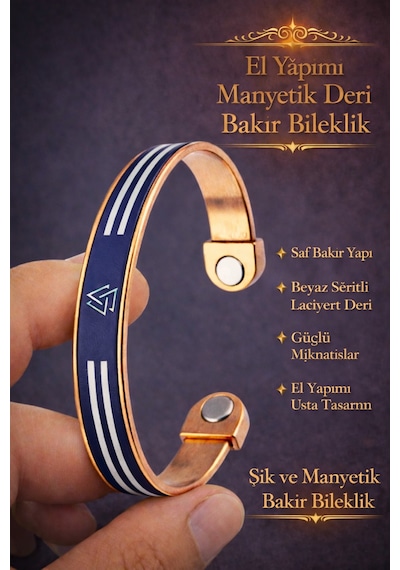 Manyetik Saf Bakır Bileklik Ayarlanabilir Mıknatıslı Model Erkek Kadın Bakır Bileziği Desenli Diğer