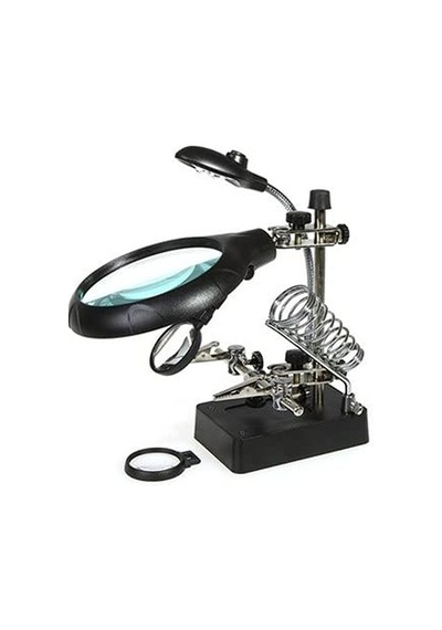 Masa Üstü Ledli Mini Büyüteç Havya Stand Pcb Tutucu Mg16129-c