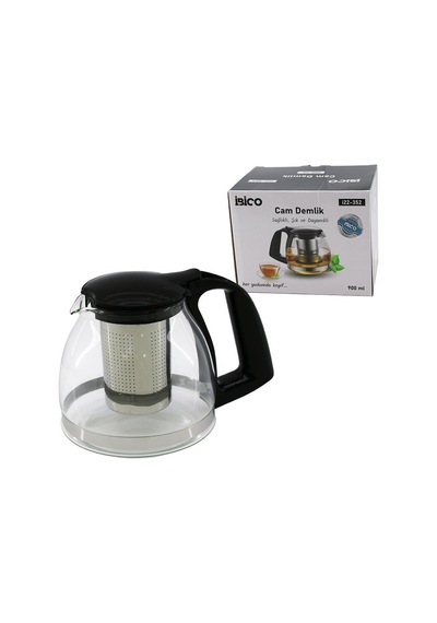 İbico İ22-352 Demlik 900ml Kapak Plastik Kulp Krom Çerçeve Çelik Süzgeçli Cam
