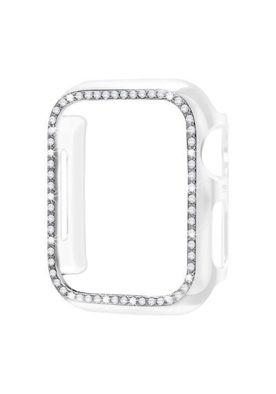 Apple Uyumlu  Watch 7 41 MM Tek Sıra Parlak Taşlı Rubber Kasa Kapak