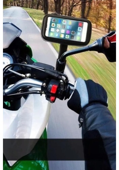 Bisiklet Ve Motosiklet Için Telefon Tutucu 360 Derece Ayarlanabilir Su Geçirmez Siyah