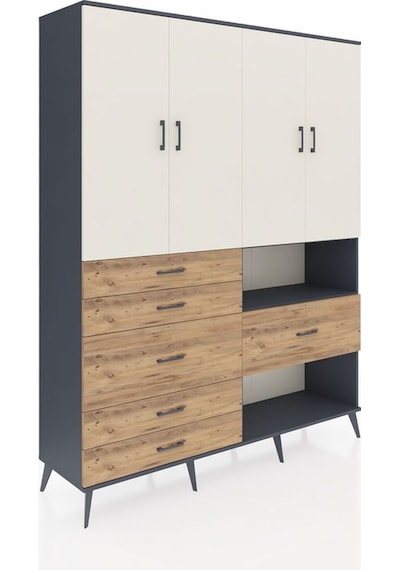 Hyperion Gardrop 7 Raflı 6 Çekmeceli 4 Kapaklı 176x44x221 Antrasit-aytaşı/çam Aytaşı/çam Hyperion Gardrop 7 Raflı 6 Çekmeceli 4 Kapaklı 176x44x221 Antrasit-aytaşı/çam Aytaşı/çam