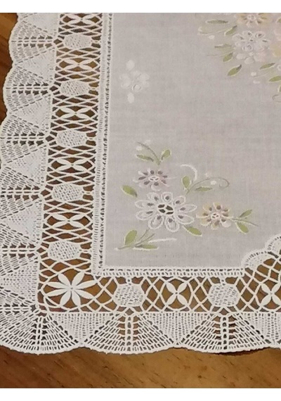 Pvc Runner Ve Sehpa Üstü Servislik 40 Cm X 30 Cm Beyaz Başak Ev Tekstili