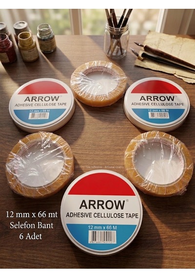 Arrow Şeffaf Selefon Bant 12 Mm X 66 Mt 1 Kutu 12 Adet