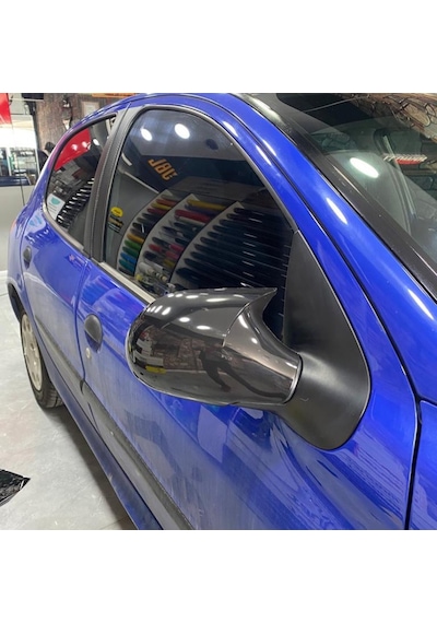 Sts Oto Aksesuar Peugeot 206 1998-2012 Uyumlu Batman Yarasa Ayna Kapağı Piano Black Abs Plastik (01)