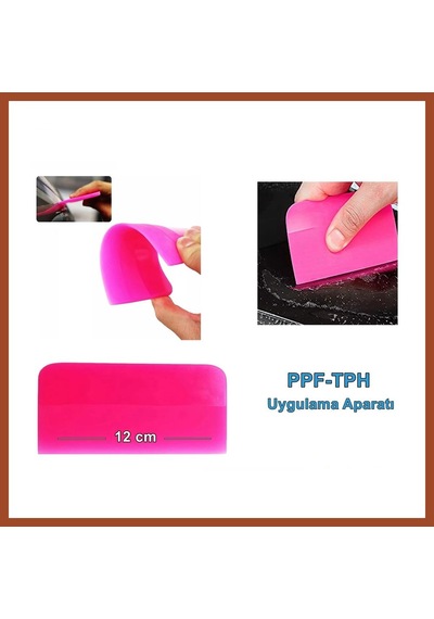 Bezos Ppf/tph Silikon Çekçek Ragle Cam Filmi Çekme Uygulama Aparatı Pembe 12x7.5cm Pro